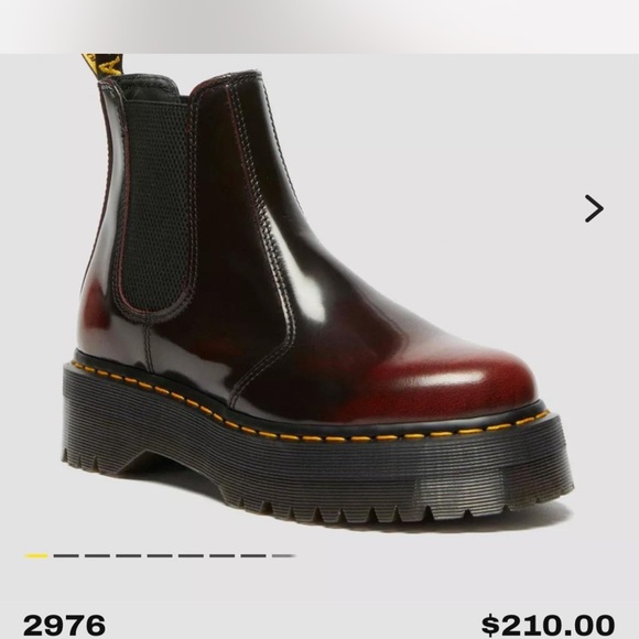 Martens Women's Cherry Red Platform Chelsea Boots